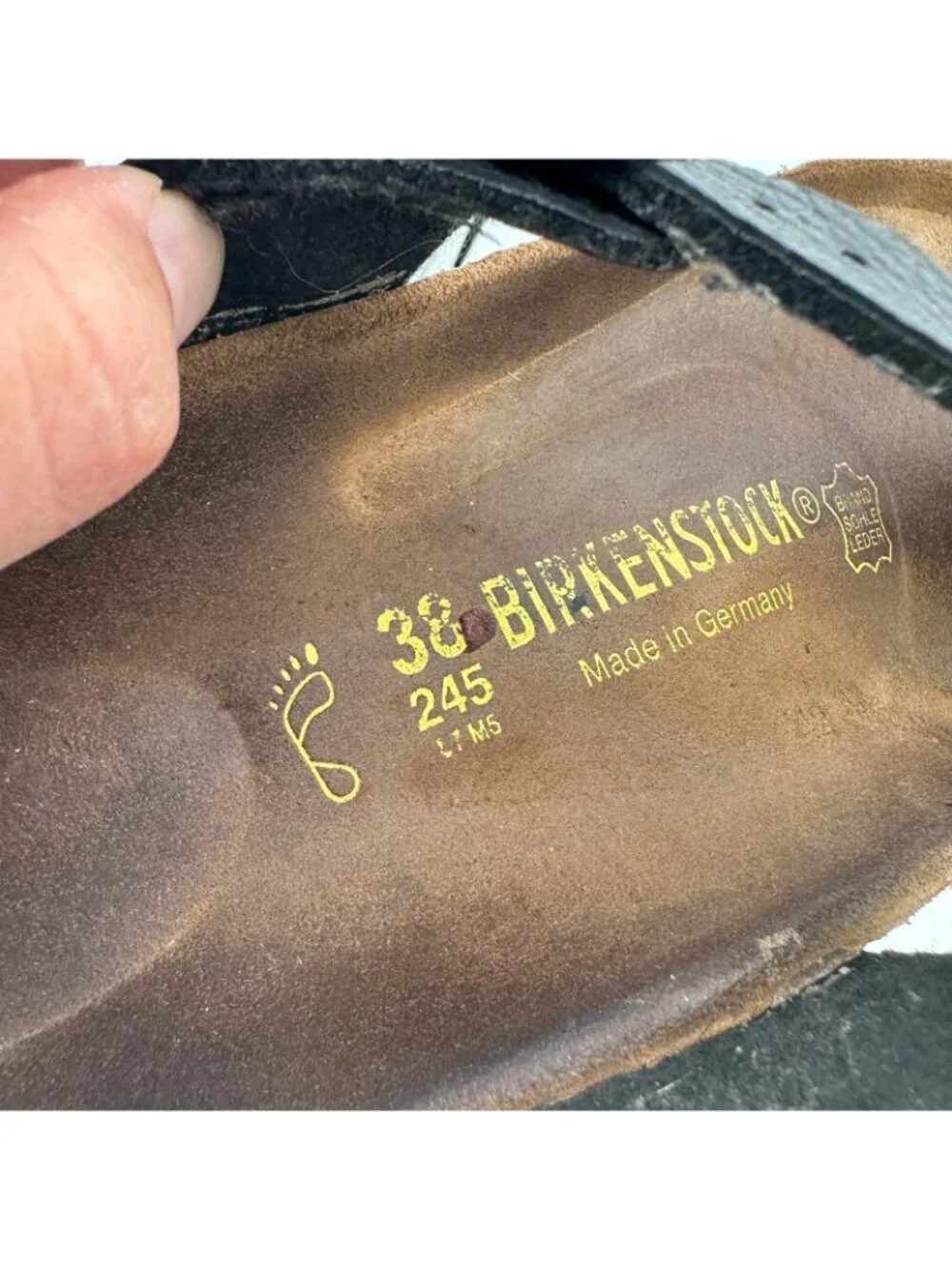 Birkenstock Gizeh Women Size 7 Black Birko-Flor T Strap Thong Leather Sandal
